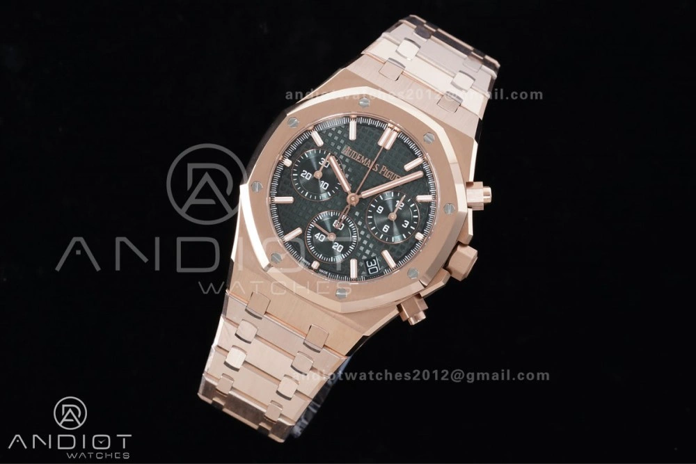 Royal Oak Chrono 26240 RG APSF 1:1 Best Edition Green Dial on RG Bracelet SA4401 Super Clone Packable 142