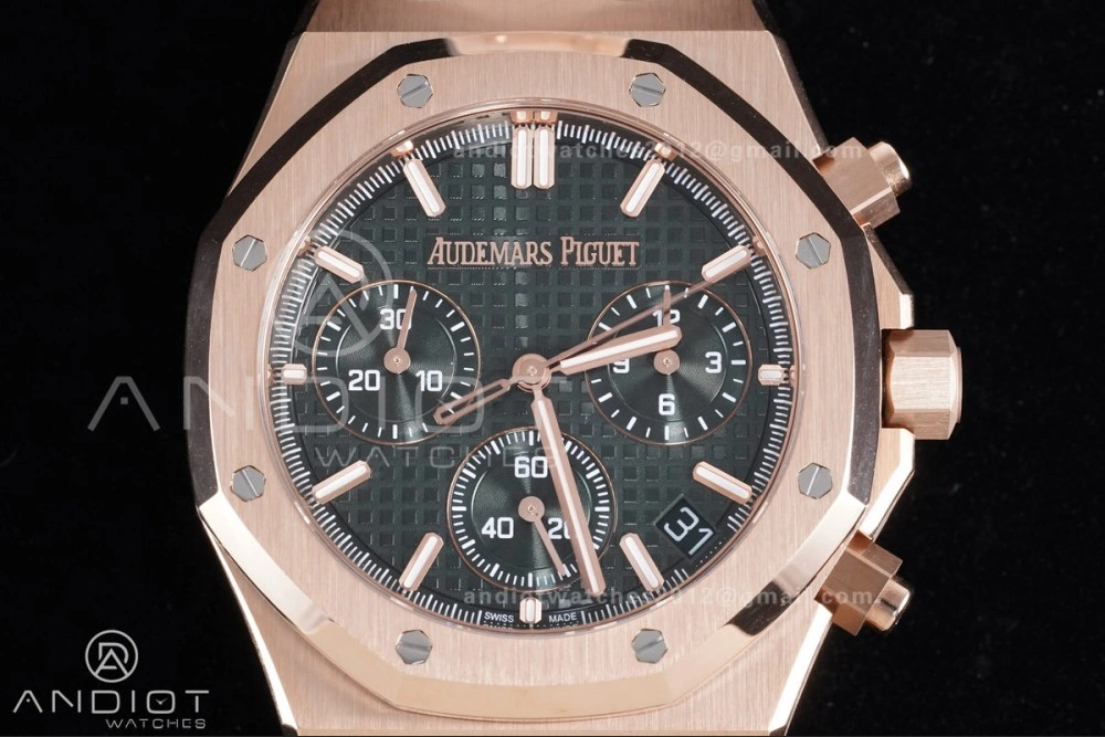 Royal Oak Chrono 26240 RG APSF 1:1 Best Edition Green Dial on RG Bracelet SA4401 Super Clone Packable 142
