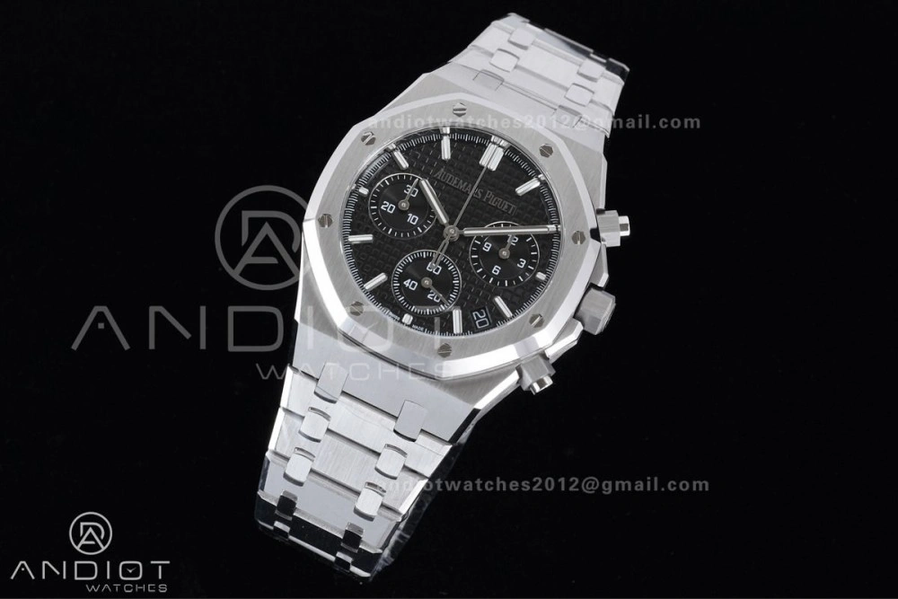 Comfortable Royal Oak Chrono 26240 SS APSF 1:1 Best Edition Black Dial on SS Bracelet SA4401 Super Clone 145
