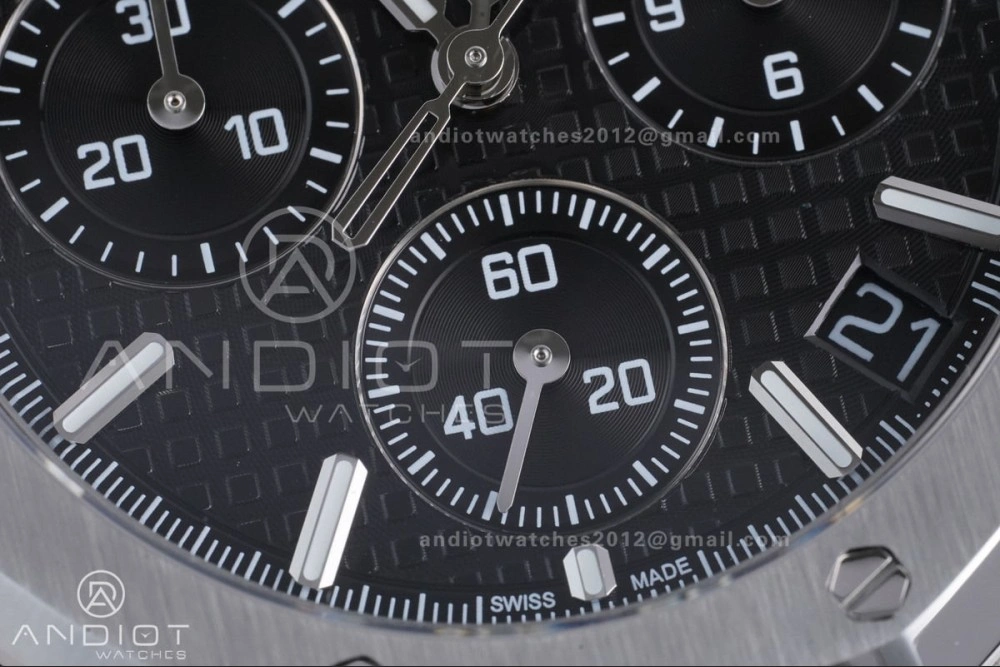 Comfortable Royal Oak Chrono 26240 SS APSF 1:1 Best Edition Black Dial on SS Bracelet SA4401 Super Clone 145