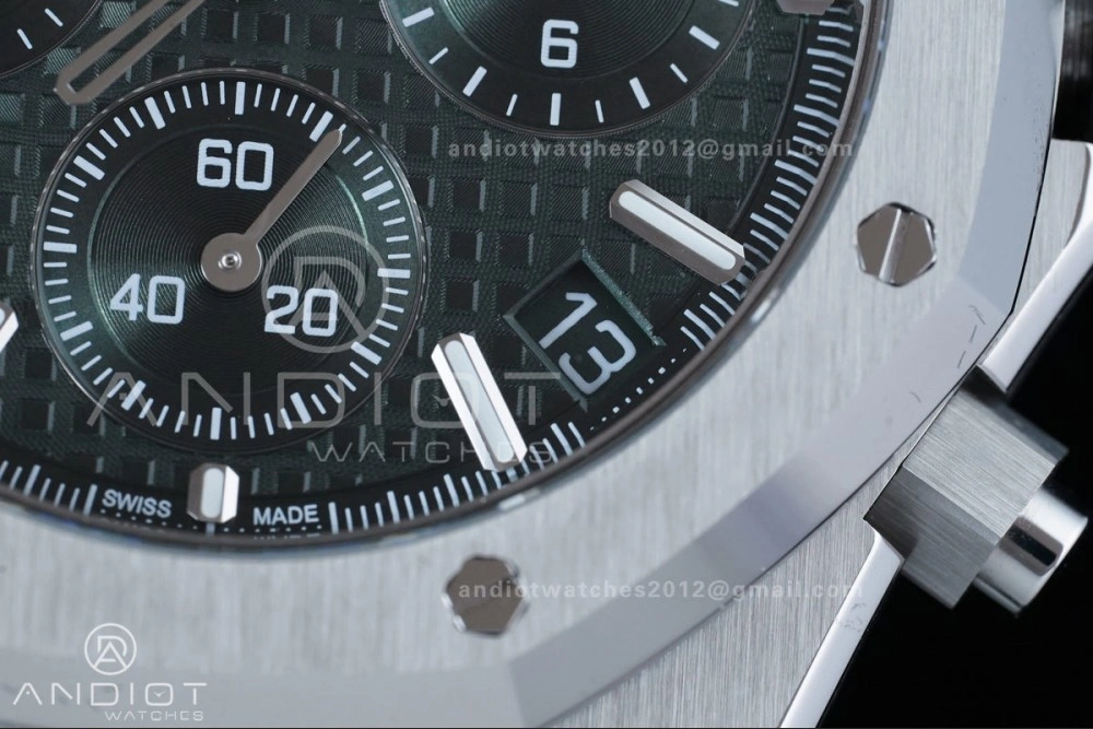 BestValue Royal Oak Chrono 26240 SS APSF 1:1 Best Edition Green Dial on SS Bracelet SA4401 Super Clone 158