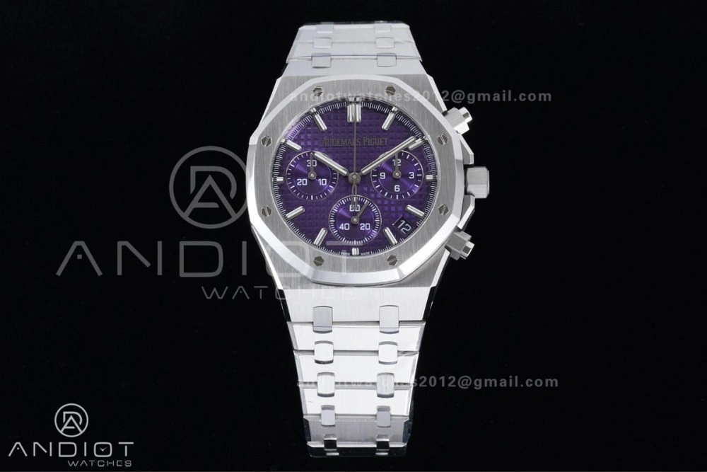 Minimalist Royal Oak Chrono 26240 SS APSF 1:1 Best Edition Purple Dial on SS Bracelet SA4401 Super Clone 148
