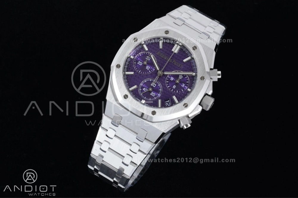Minimalist Royal Oak Chrono 26240 SS APSF 1:1 Best Edition Purple Dial on SS Bracelet SA4401 Super Clone 148