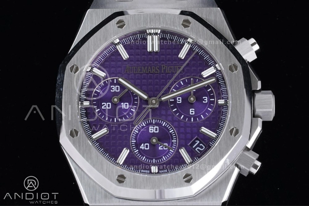 Minimalist Royal Oak Chrono 26240 SS APSF 1:1 Best Edition Purple Dial on SS Bracelet SA4401 Super Clone 148