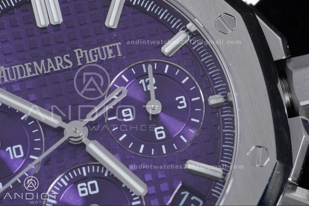 Minimalist Royal Oak Chrono 26240 SS APSF 1:1 Best Edition Purple Dial on SS Bracelet SA4401 Super Clone 148