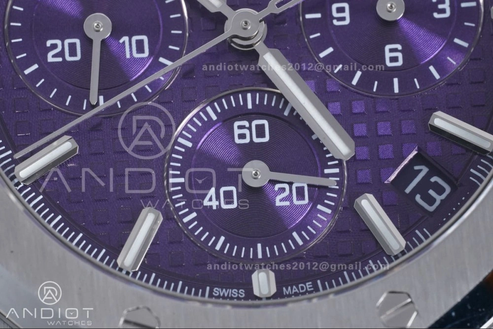 Minimalist Royal Oak Chrono 26240 SS APSF 1:1 Best Edition Purple Dial on SS Bracelet SA4401 Super Clone 148