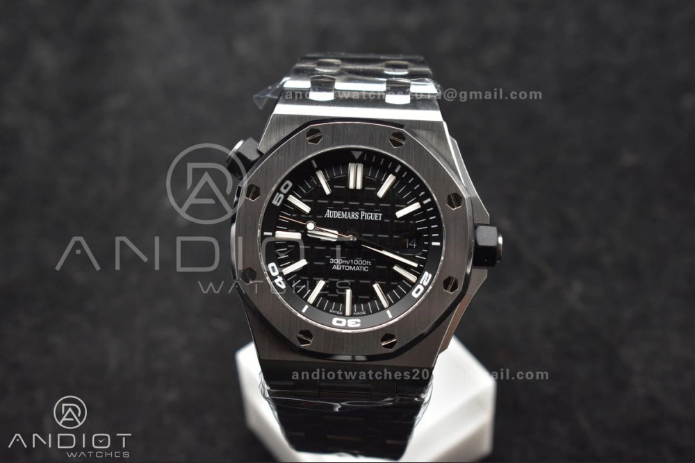 Royal Oak Offshore Diver 15703 APSF 1:1 Best Edition Black Dial on SS Bracelet SA3120 Super Clone Flexible 151