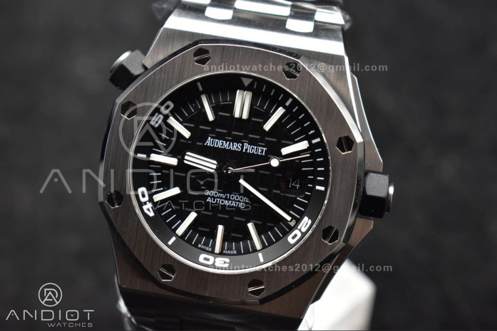 Royal Oak Offshore Diver 15703 APSF 1:1 Best Edition Black Dial on SS Bracelet SA3120 Super Clone Flexible 151