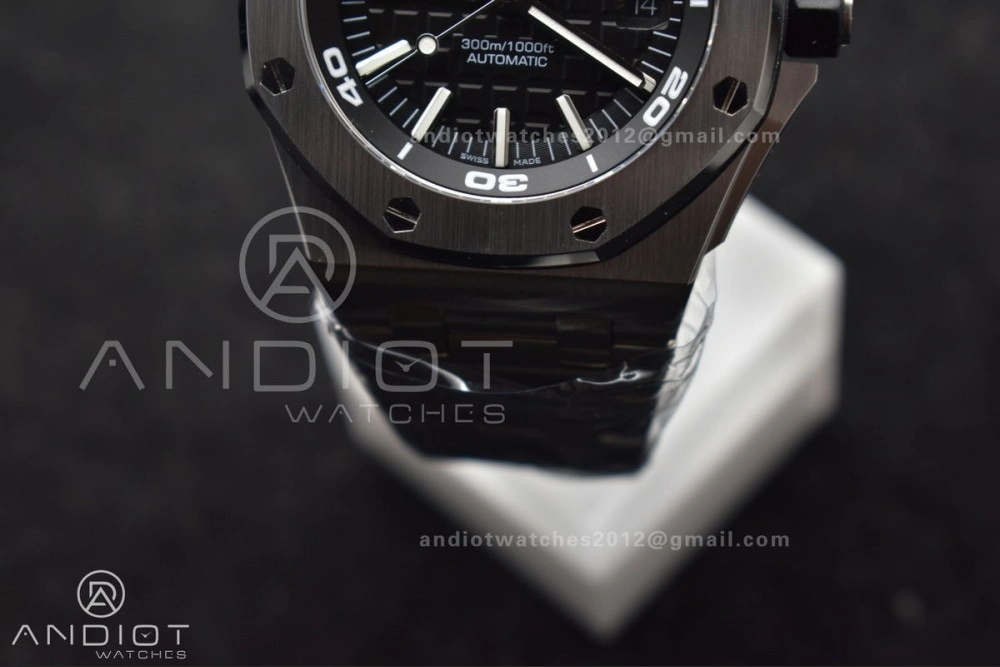 Royal Oak Offshore Diver 15703 APSF 1:1 Best Edition Black Dial on SS Bracelet SA3120 Super Clone Flexible 151