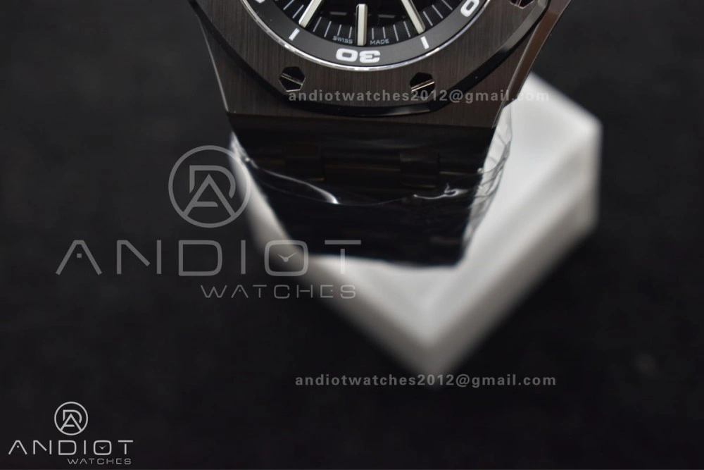 Royal Oak Offshore Diver 15703 APSF 1:1 Best Edition Black Dial on SS Bracelet SA3120 Super Clone Flexible 151