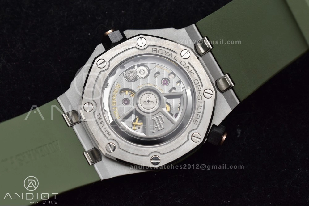 Royal Oak Offshore Diver 15720 SS APSF 1:1 Best Edition Green Dial on Green Rubber Strap A4308 Super Clone Practical 157