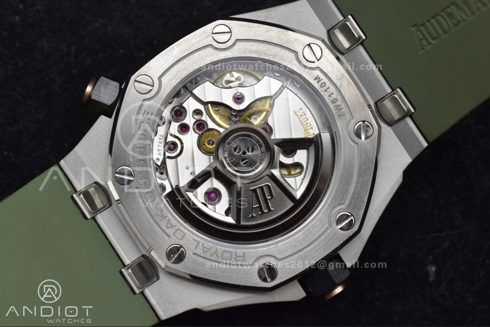 Royal Oak Offshore Diver 15720 SS APSF 1:1 Best Edition Green Dial on Green Rubber Strap A4308 Super Clone Practical 157