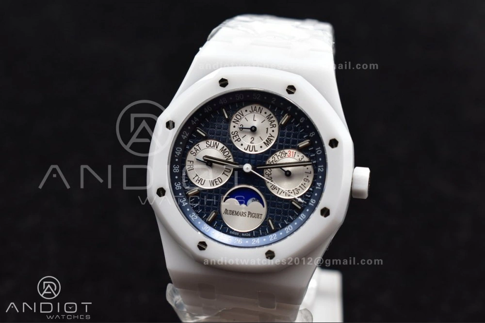 Royal Oak Perpetual Calendar 26579cb White Ceramic APSF Best Edition on Ceramic Bracelet A SportInspired 1052
