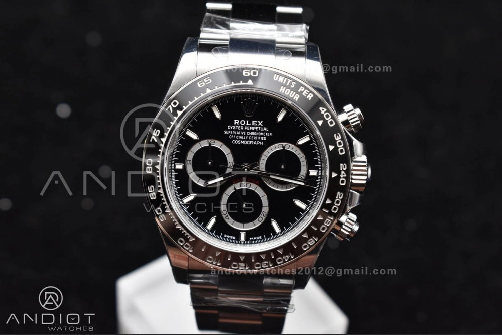 SBF VS Factory 1:1 Rolex Daytona 126500 Black Dial in 904L Steel SL4801 Movement SunProtective 1051