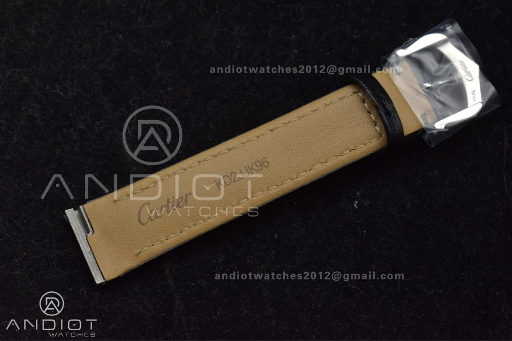 Santos Dumont 27.5mm SS AF 1:1 Best Edition Silver Dial on Black Leather Strap A HighQuality 244