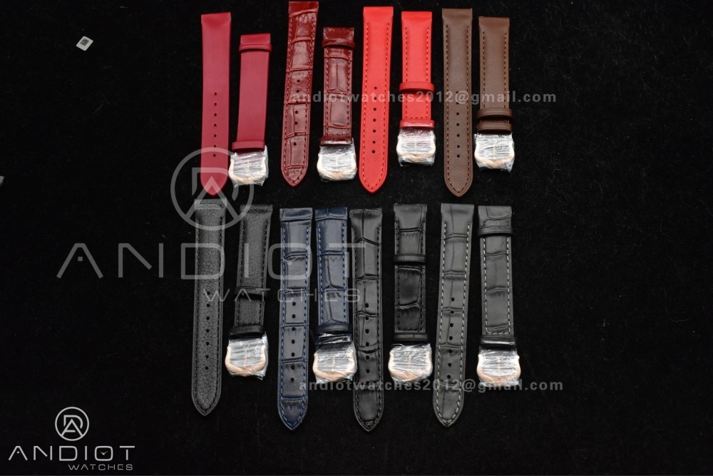 Santos Dumont 27.5mm SS RG AF 1:1 Best Edition Silver Dial on Black Leather Strap A FlexibleFit 250