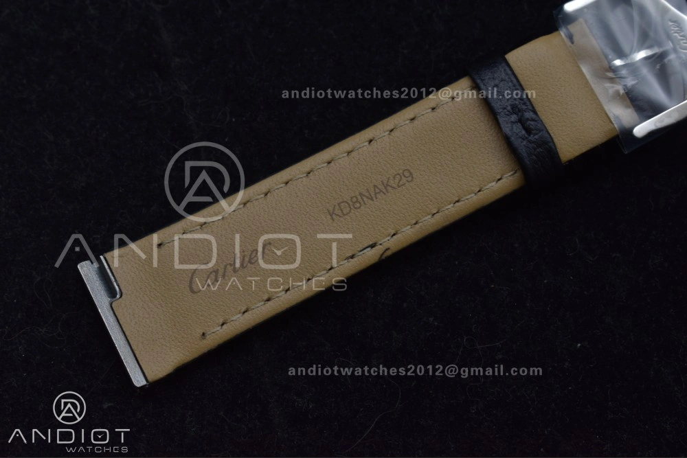 Santos Dumont 31.4mm SS AF 1:1 Best Edition Silver Dial on Black Leather Strap A Unique 247
