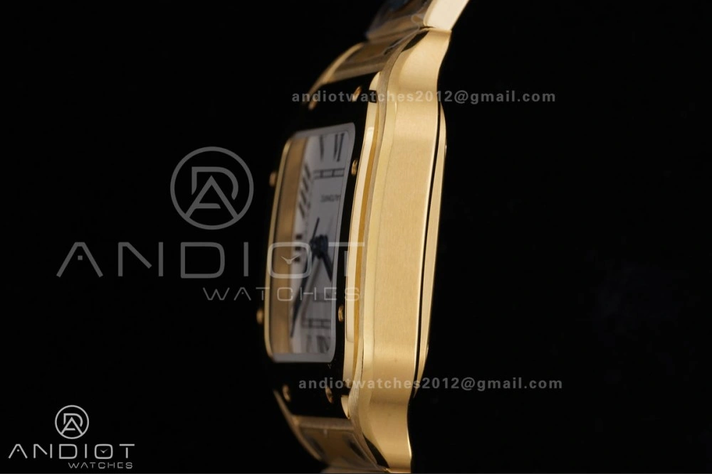 Santos de Cartier 35mm BVF 1:1 Best Edition YG White Dial on YG Smart-Links Bracelet MIYOTA Chic 226