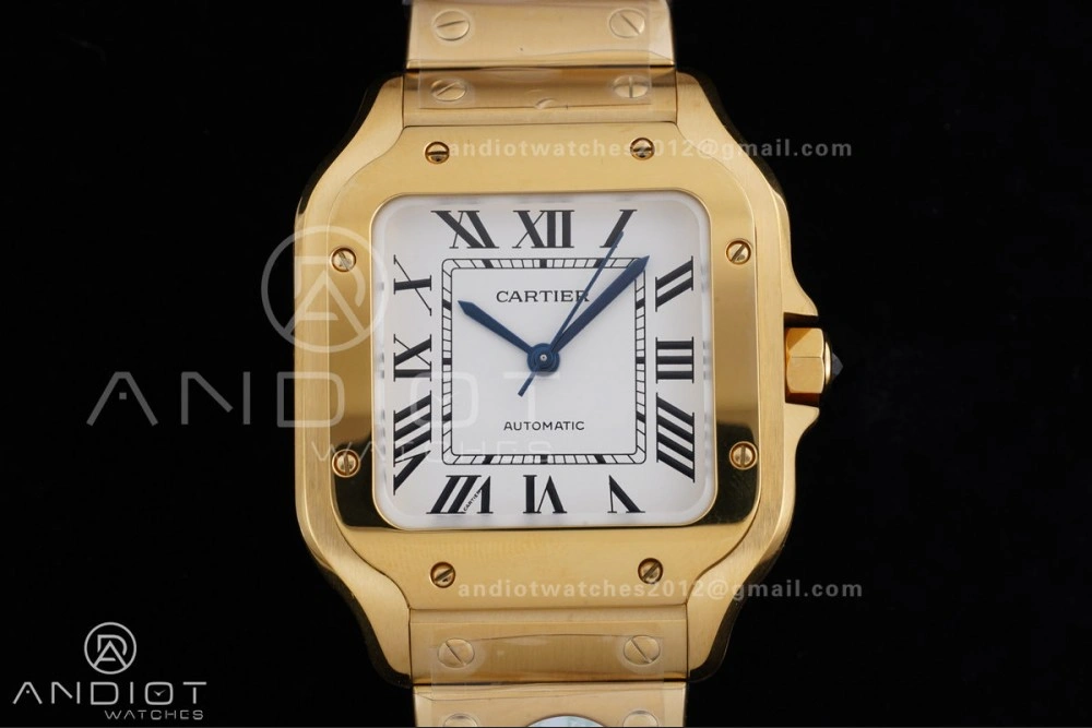 Santos de Cartier 35mm BVF 1:1 Best Edition YG White Dial on YG Smart-Links Bracelet MIYOTA Chic 226