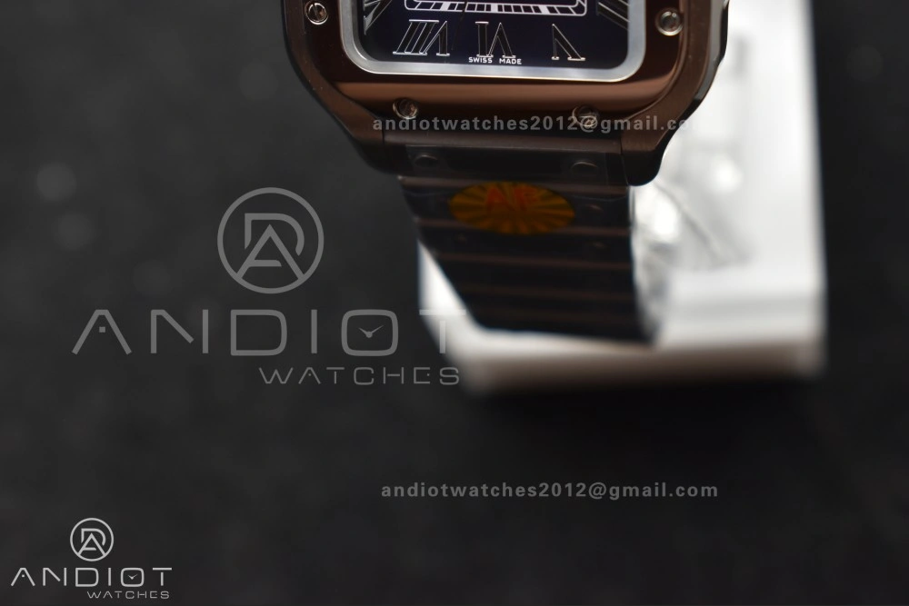 Santos de Cartier 35mm SS AF 1:1 Best Edition Blue Dial on SS Smart Links Bracelet MIYOTA DailyWear 223