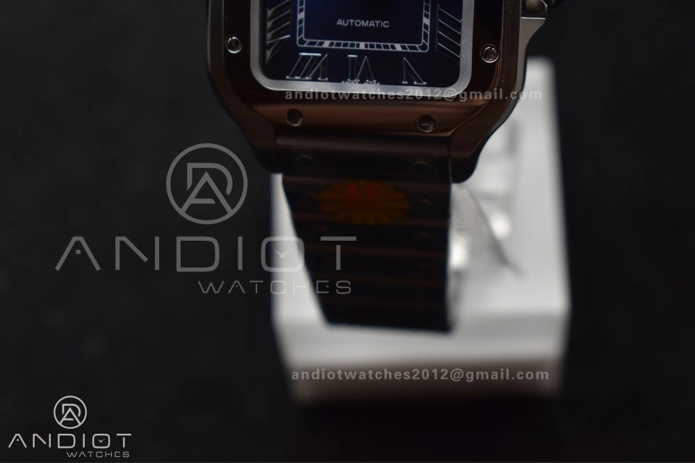 Santos de Cartier 35mm SS AF 1:1 Best Edition Blue Dial on SS Smart Links Bracelet MIYOTA DailyWear 223