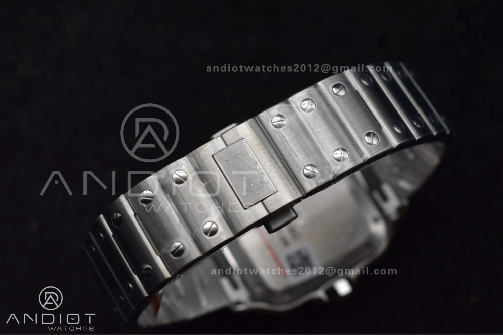 Santos de Cartier 35mm SS AF 1:1 Best Edition Gray Dial on SS Smart Links Bracelet MIYOTA TopPick 225
