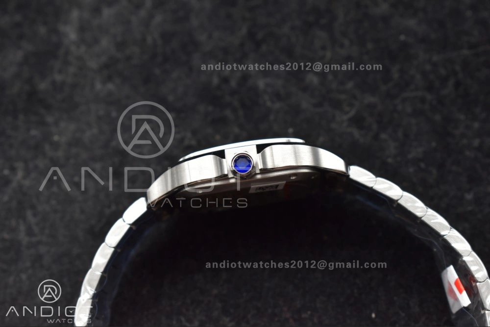 Santos de Cartier 35mm SS AF 1:1 Best Edition Gray Dial on SS Smart Links Bracelet MIYOTA TopPick 225