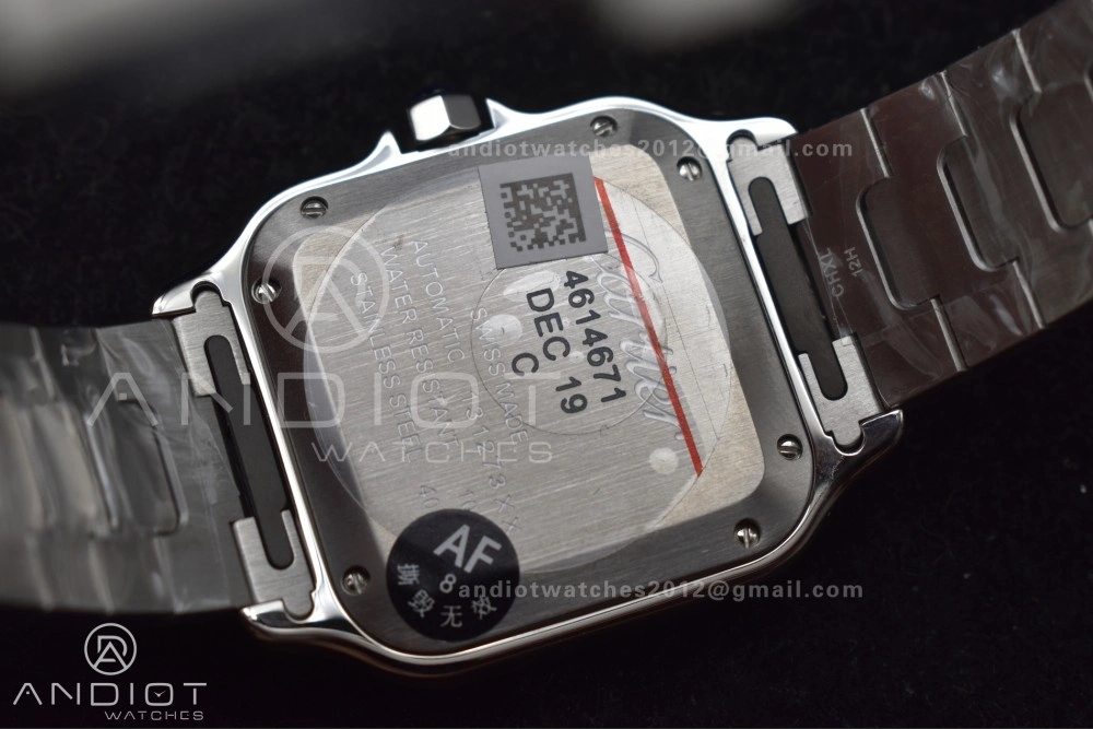 Santos de Cartier 35mm SS AF 1:1 Best Edition Gray Dial on SS Smart Links Bracelet MIYOTA TopPick 225