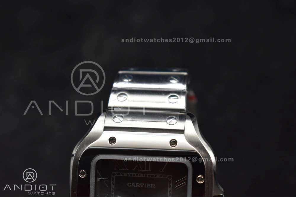 Santos de Cartier 35mm SS AF 1:1 Best Edition Gray Dial on SS Smart Links Bracelet MIYOTA TopPick 225