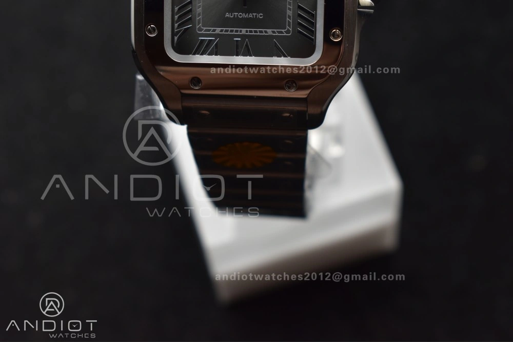 Santos de Cartier 35mm SS AF 1:1 Best Edition Gray Dial on SS Smart Links Bracelet MIYOTA TopPick 225
