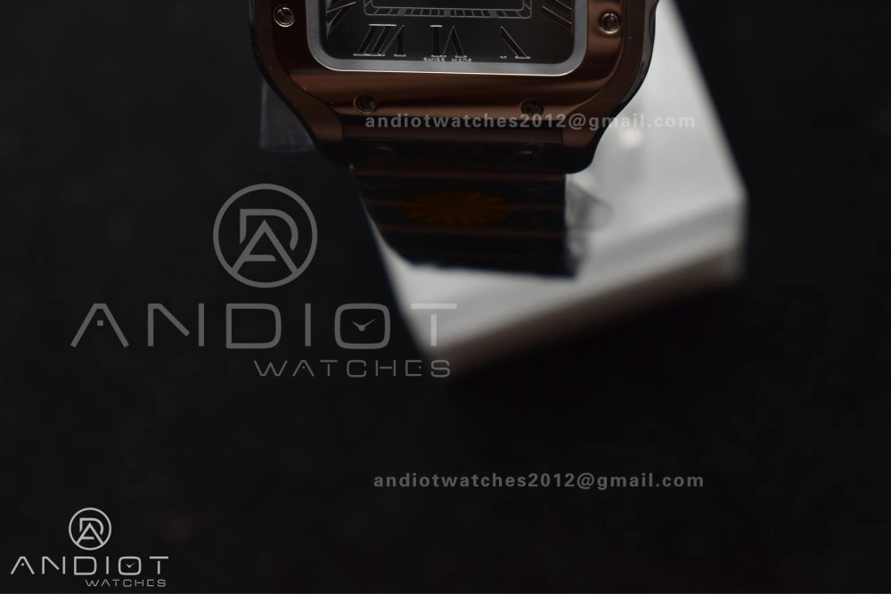 Santos de Cartier 35mm SS AF 1:1 Best Edition Gray Dial on SS Smart Links Bracelet MIYOTA TopPick 225