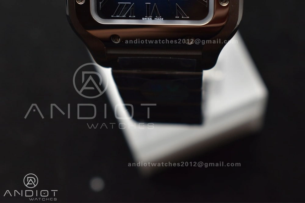 Santos de Cartier 35mm SS BVF 1:1 Best Edition Blue Dial on SS Smart Links Bracelet MIYOTA 9015 V Unisex 235