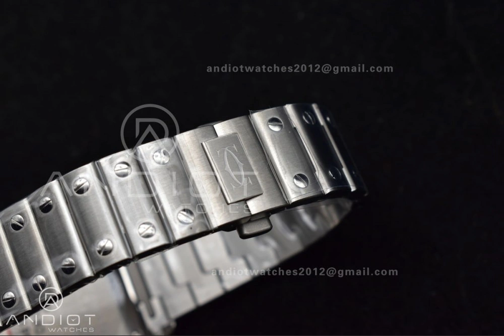 Santos de Cartier 35mm SS BVF 1:1 Best Edition Blue Dial on SS Smart Links Bracelet MIYOTA 9015 V Unisex 235