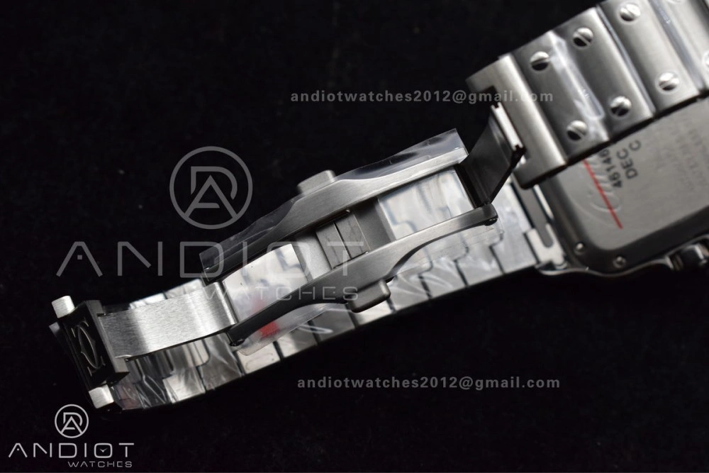 Santos de Cartier 35mm SS BVF 1:1 Best Edition Blue Dial on SS Smart Links Bracelet MIYOTA 9015 V Unisex 235