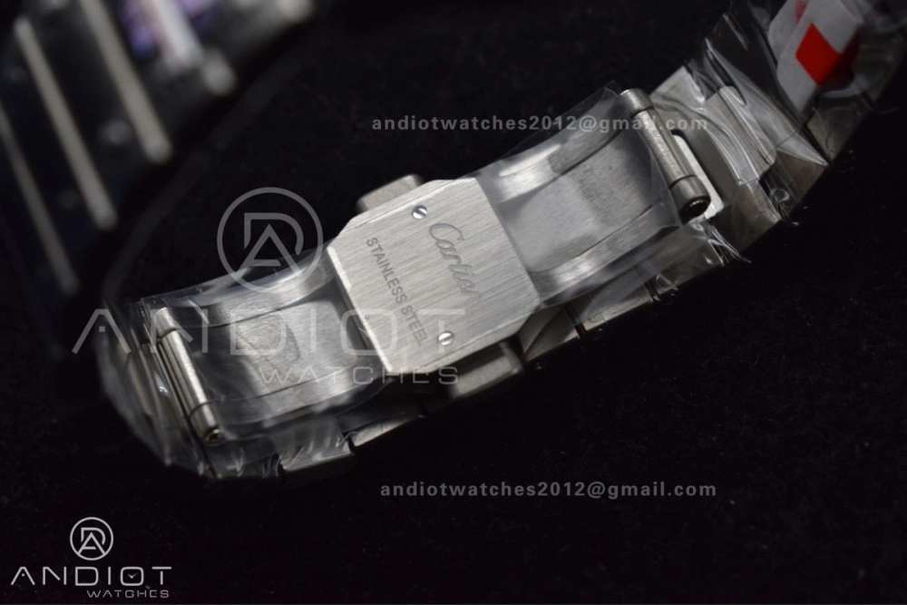 Santos de Cartier 35mm SS BVF 1:1 Best Edition Blue Dial on SS Smart Links Bracelet MIYOTA 9015 V Unisex 235