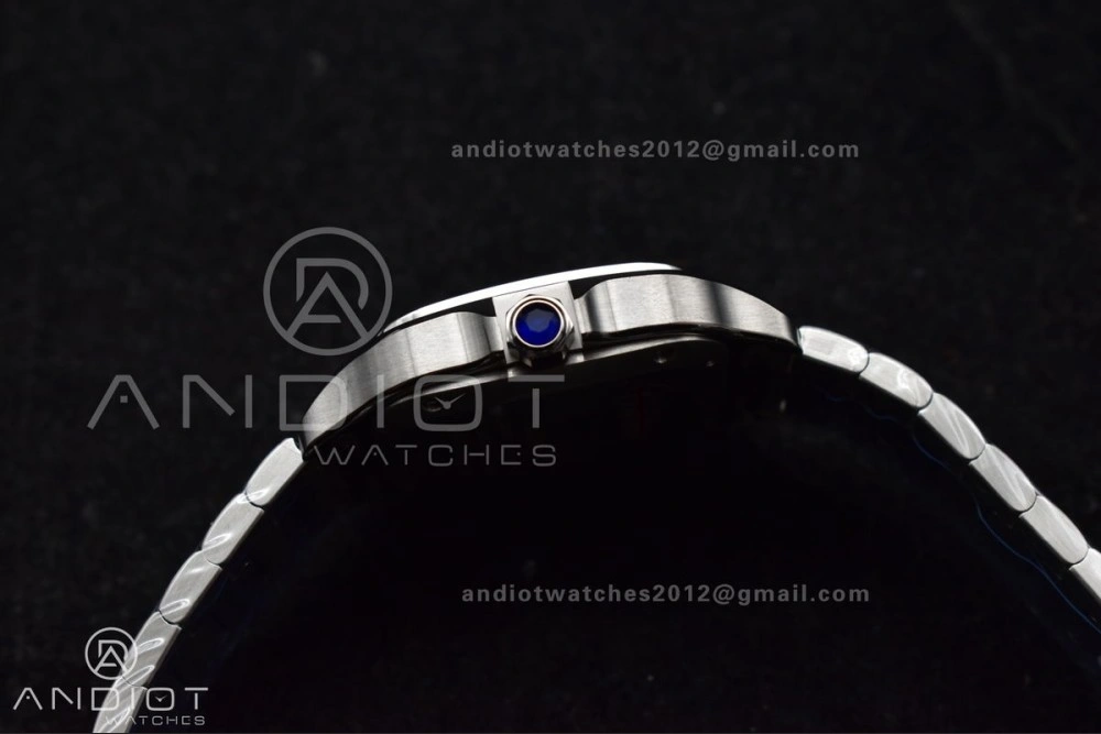Santos de Cartier 35mm SS BVF 1:1 Best Edition Blue Dial on SS Smart Links Bracelet MIYOTA 9015 V Unisex 235
