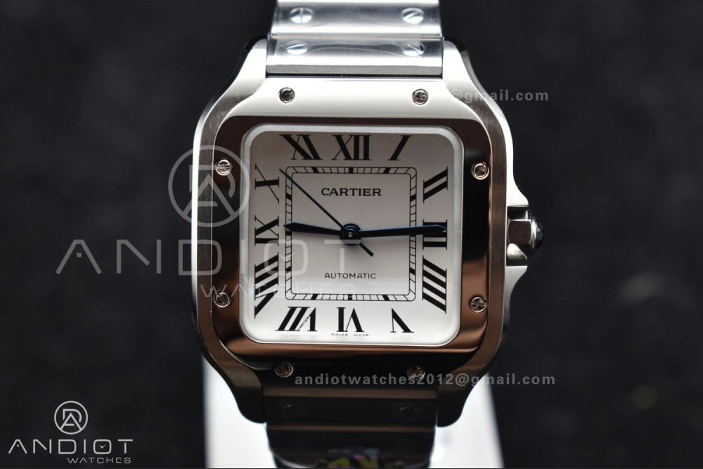Santos de Cartier 35mm SS BVF 1:1 Best Edition White Dial on SS SmartLinks Bracelet MIYOTA 9015 V Lightweight 217