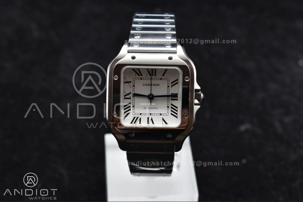 Santos de Cartier 35mm SS BVF 1:1 Best Edition White Dial on SS SmartLinks Bracelet MIYOTA 9015 V Lightweight 217