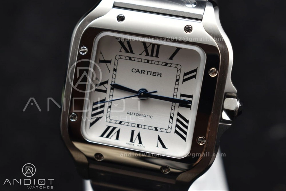 Santos de Cartier 35mm SS BVF 1:1 Best Edition White Dial on SS SmartLinks Bracelet MIYOTA 9015 V Lightweight 217