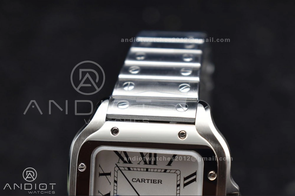Santos de Cartier 35mm SS BVF 1:1 Best Edition White Dial on SS SmartLinks Bracelet MIYOTA 9015 V Lightweight 217