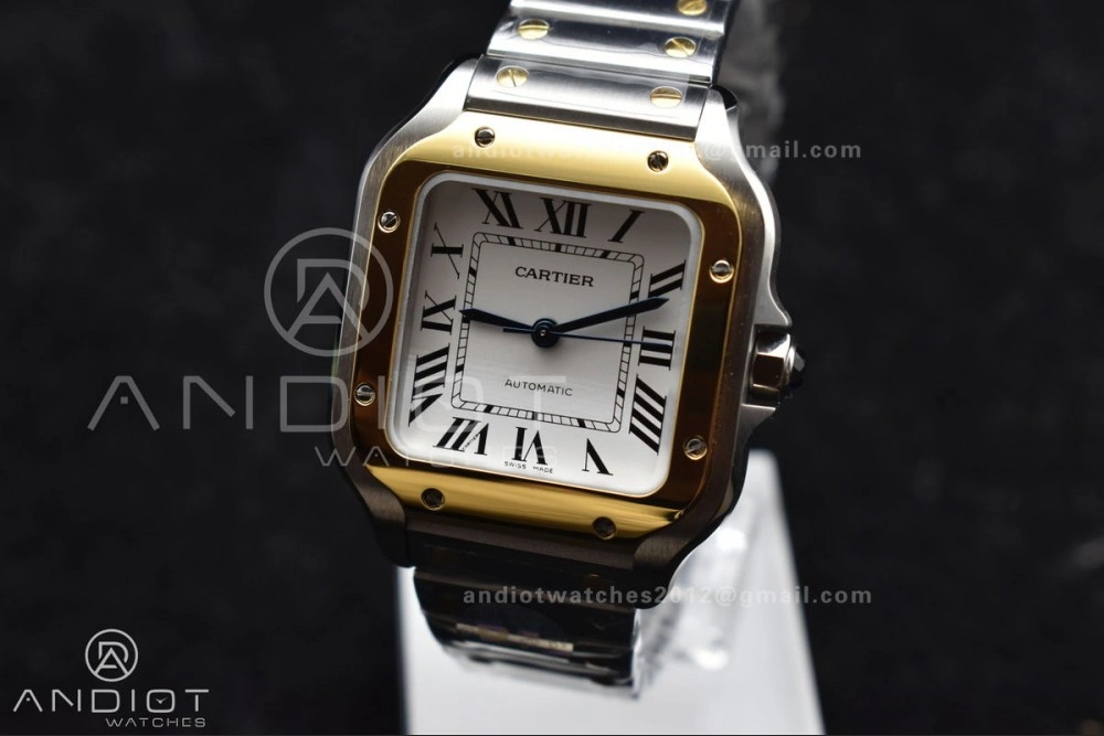 Santos de Cartier 35mm SS YG BVF 1:1 Best Edition White Dial on SS YG SmartLinks Bracelet MIYOTA 9015 V Sporty 1096