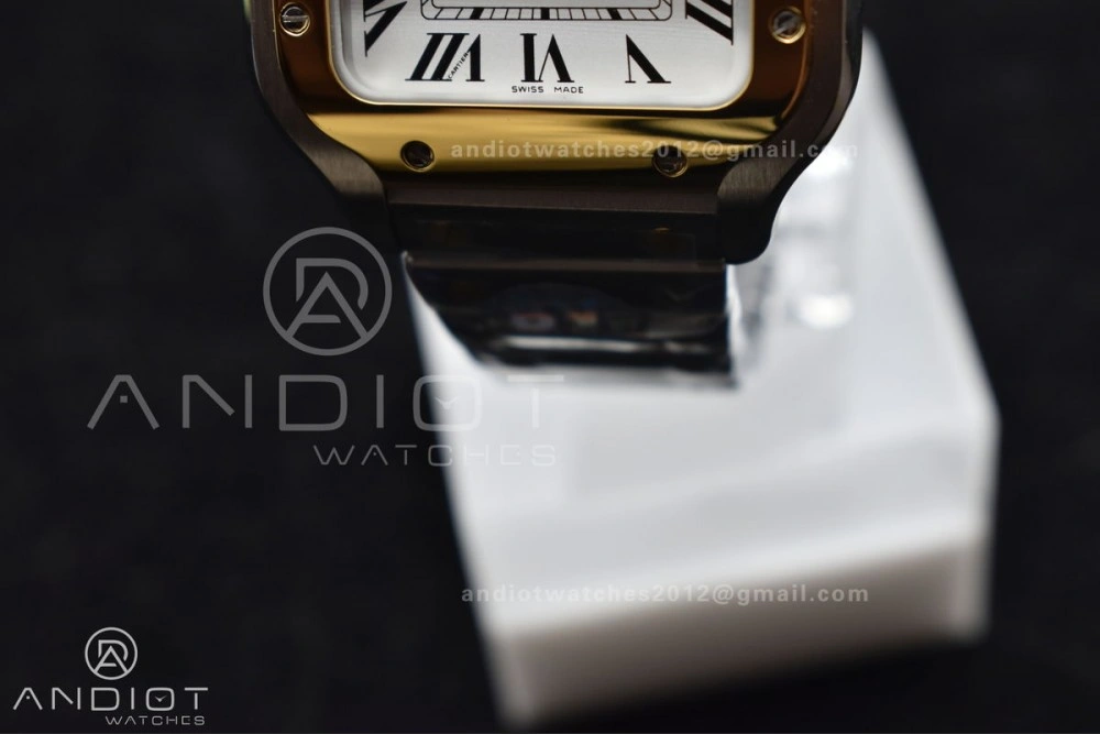 Snug Santos de Cartier 35mm SS YG BVF 1:1 Best Edition White Dial on SS YG SmartLinks Bracelet MIYOTA 9015 V 218