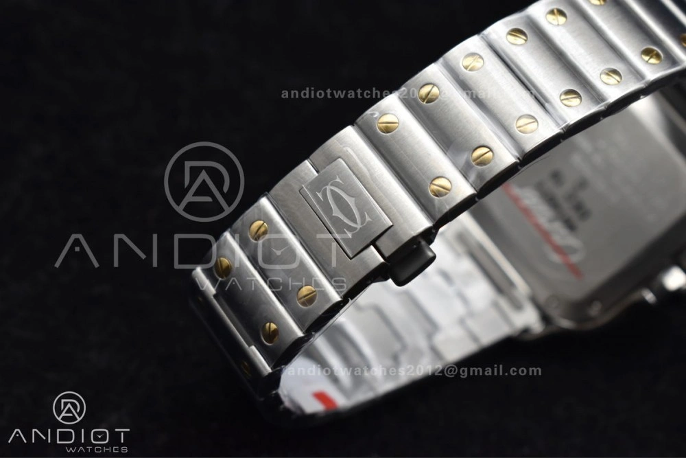 Snug Santos de Cartier 35mm SS YG BVF 1:1 Best Edition White Dial on SS YG SmartLinks Bracelet MIYOTA 9015 V 218