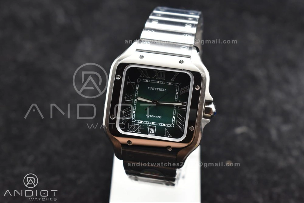 Santos de Cartier 40mm BVF 1:1 Best Edition Green Dial on SS SmartLinks Bracelet MIYOTA EasyCare 230