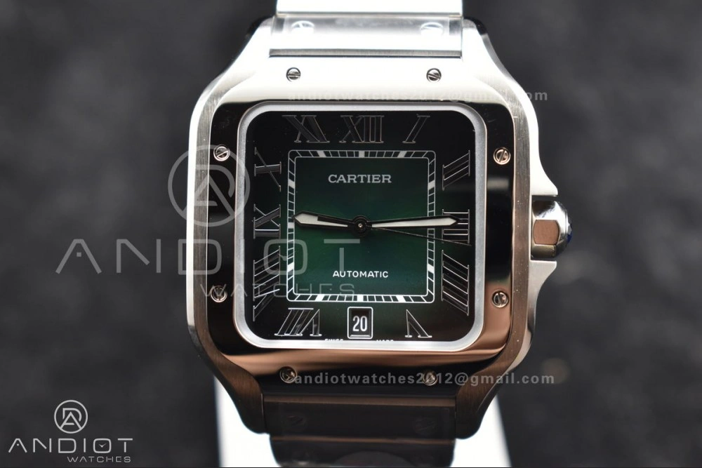 Santos de Cartier 40mm BVF 1:1 Best Edition Green Dial on SS SmartLinks Bracelet MIYOTA Stylish 1057