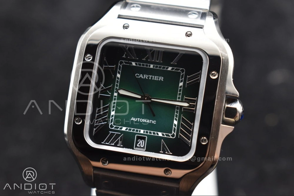 Santos de Cartier 40mm BVF 1:1 Best Edition Green Dial on SS SmartLinks Bracelet MIYOTA Stylish 1057