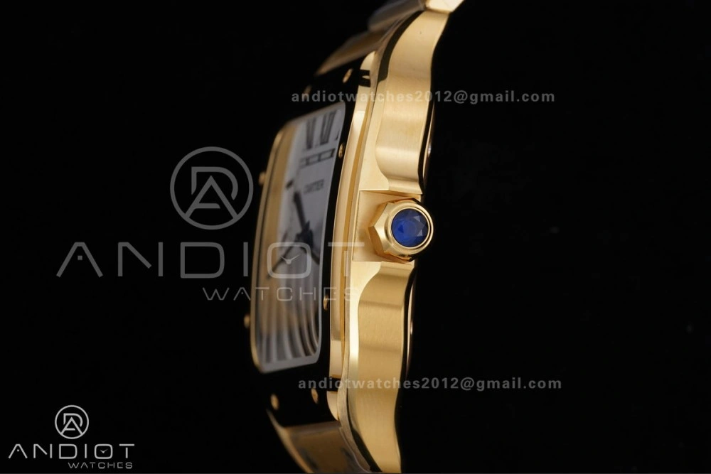 Santos de Cartier 40mm BVF 1:1 Best Edition YG White Dial on YG Smart-Links Bracelet MIYOTA Stretchable 215