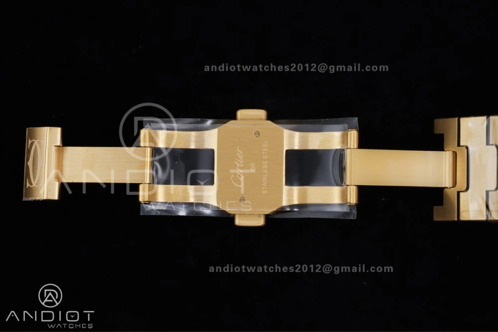 Santos de Cartier 40mm BVF 1:1 Best Edition YG White Dial on YG Smart-Links Bracelet MIYOTA Stretchable 215