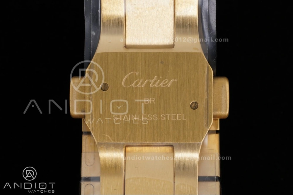 Santos de Cartier 40mm BVF 1:1 Best Edition YG White Dial on YG Smart-Links Bracelet MIYOTA Stretchable 215