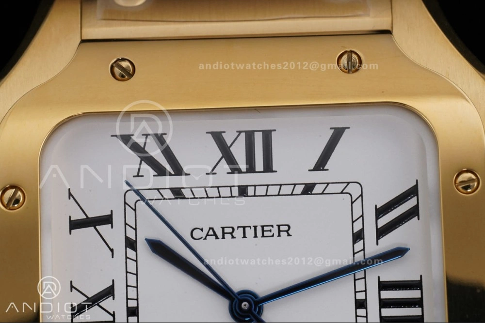 Santos de Cartier 40mm BVF 1:1 Best Edition YG White Dial on YG Smart-Links Bracelet MIYOTA Stretchable 215